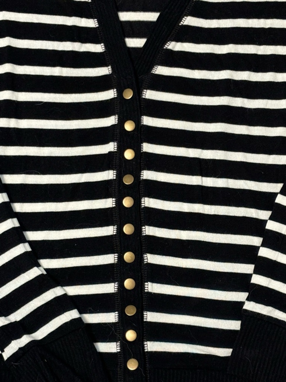 Striped V-Neck Lightweight Women's Cardigan, size Medium - Picture 2 of 6